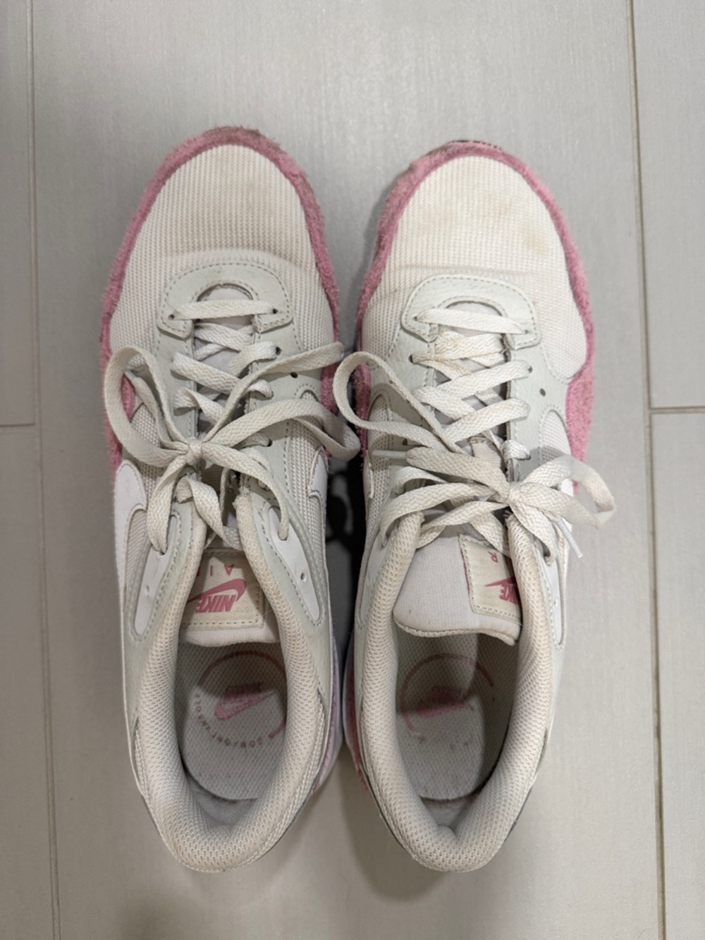 Nike Air White with Pink Suede Trim - Women's